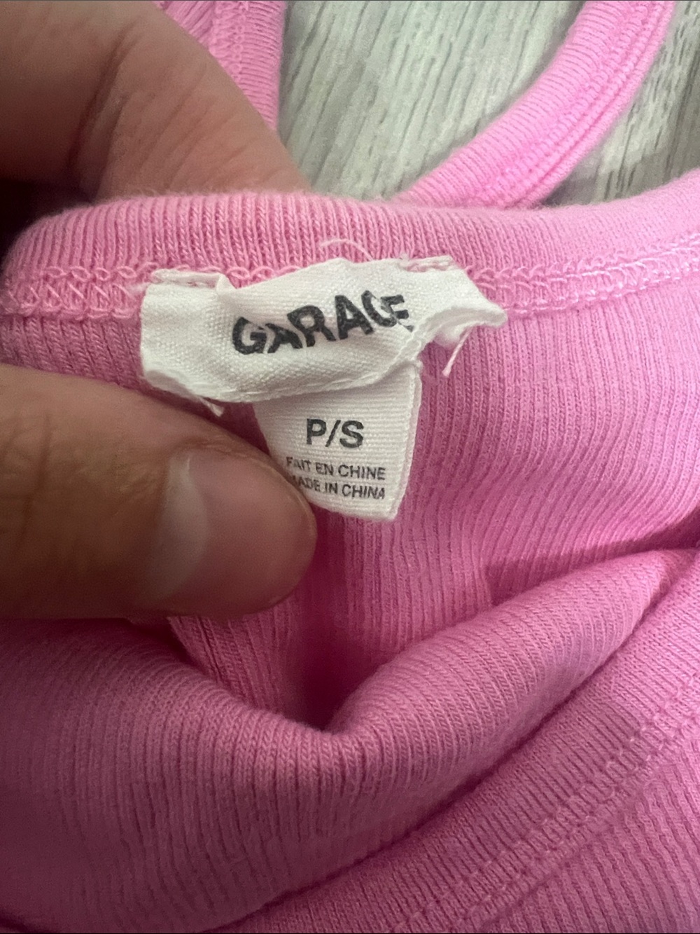 GARAGE Pink Ribbed Tank Top - Picture 2 of 3